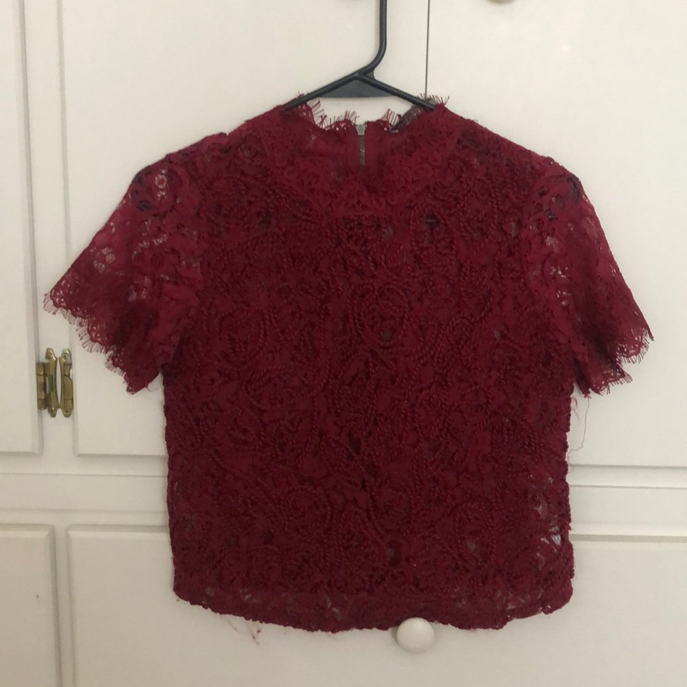 Lace high-neck top